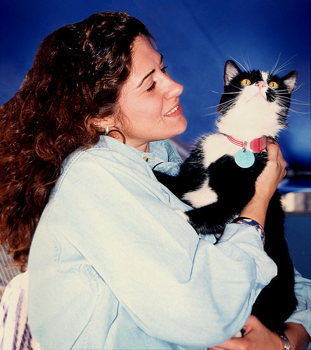 Libby with tuxedo kitten