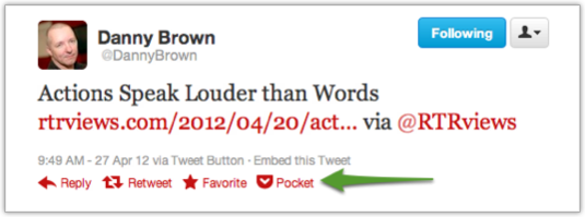 Pocket Icon Right in Twitter Stream