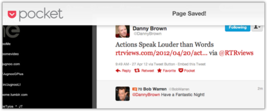 Pocket Page Saved Notification