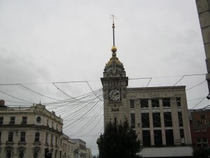 Those might be Christmas decorations. Or they might be to stop the tower blowing away.