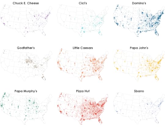 Most Popular Pizza Chains Separate Maps