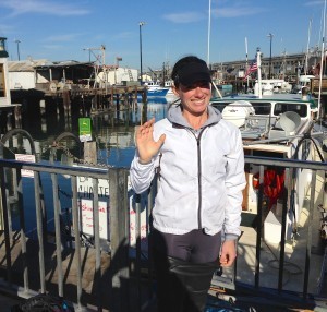 A few days after my birthday, I ran, swam, and biked a lot. Here I am on the pier, struggling to get a wetsuit past my knees in preparation for a 1.2-mile swim from Alcatraz Island to Aquatic Park. Here are some lessons I learned.