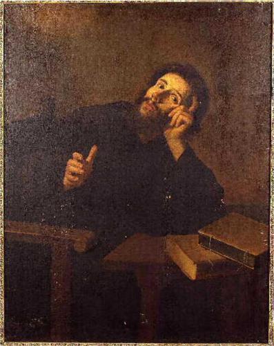 Saint Augustine in meditation.