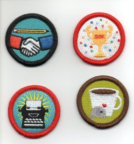 Nanowrimo Merit Badges, the best donor gift ever!