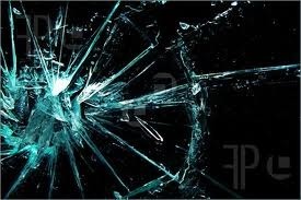 broken glass black bkgnd