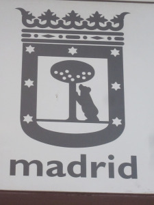 Madrid's coat of arms, featuring the bear and strawberry tree.