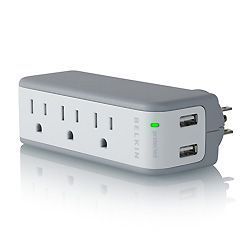 A compact power strip can make hotel room life more comfortable.