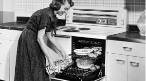 Mum prepares dinner