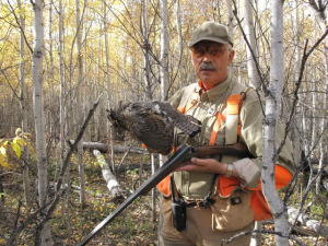 Jim McCann with the bird of his heart, Ol' Ruff. 