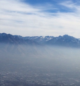 Aerial view out of plane leaving Salt Lake City airport for Phoenix.