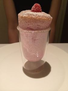 Moro-san's raspberry soufflee.
