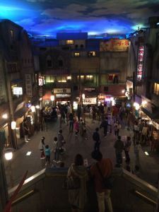 Night falls on old ramen town...even though it's broad daylight outside.