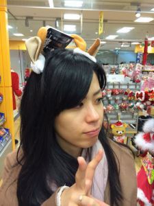 Akemi getting into the Christmas spirit