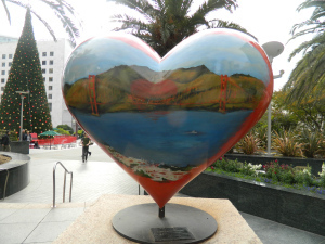 Heart shaped sculpture at Union Square