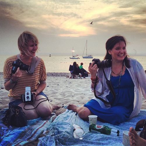 @jenlemen and @traceyclark at beautiful sunset