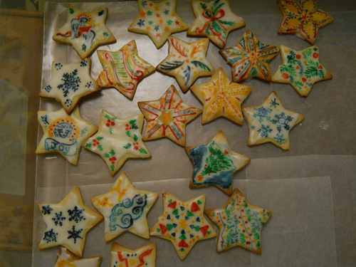 painted Christmas cookies
