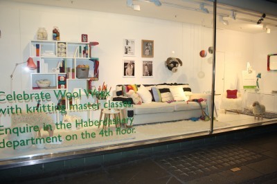 The yarn-bombed window, getting woolier...