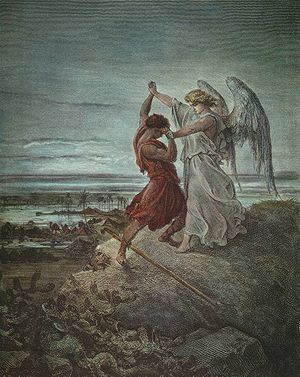 English: Jacob Wrestling with the Angel. Česky...