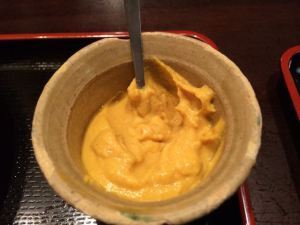 Karashi, a Japanese mustard that is about a thousand times hotter than what we have back home. I'm going to have to pick up a jar to bring back with me.