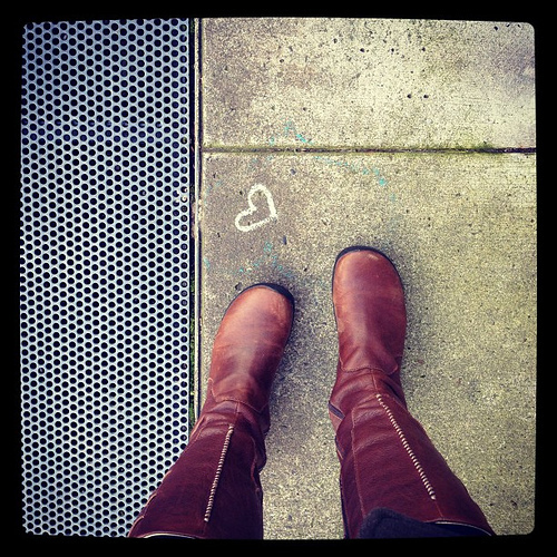 Found a little love on my way to a tea break. Hello love!