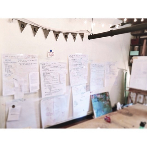 It's official. I have spent three entire days radiating, #dreamingbig, getting it all out of my heart and mind and onto the wall where I would normally paint. This is all stuff that has been marinating since True was born three years ago. Something about 