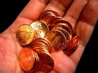 Pennies in hand