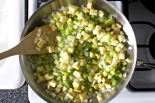 apples, celery and onion, sauteed in butter