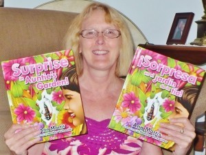 Ann Morris Holding her Books