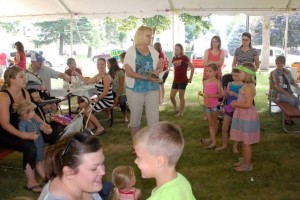 Ann Morris Reading at Outdoor Event