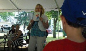 Ann Morris Standing and Reading