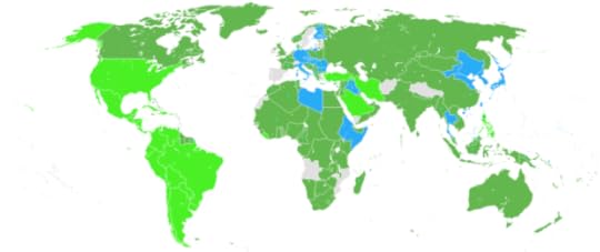 Green: Allies Blue: Axis Powers Gray: Neutral countries