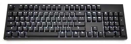 The CODE Keyboard, front image with backlight