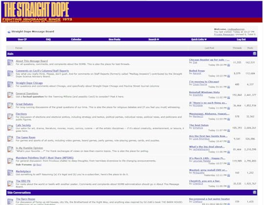 Straight Dope forums in 2012