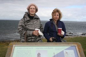 Kathy Morrow and Brenda Taylor at John O'Groats