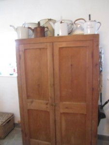 Cupboard and Tea Pots