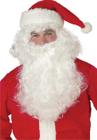 Santa Claus Beard and Wig - White