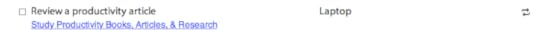 Review productivity article reminder