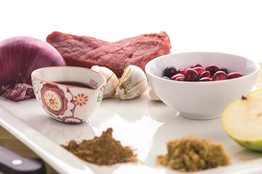 pear cranberry beef tenderloin prep