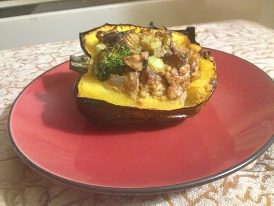 vegan mushroom dressing stuffed squash