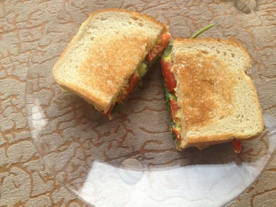 grilled pepper and spinach cheez sandwich