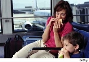 eating healthily at the airport