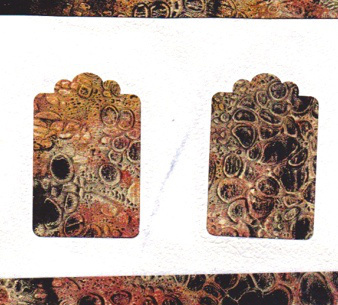 On a different background, the negative space takes shape.