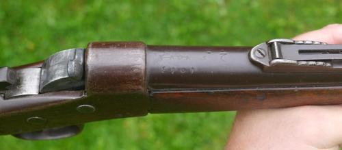 Egyptian markings stamped into the barrel of the Remington.