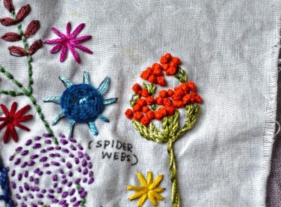 French knots and stem stitch