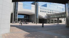 European parliament, main entrance from Place Luxembourg