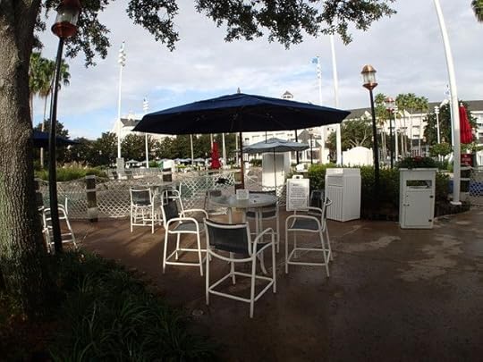 Hurricane Hanna's Grill seating. You can watch the shallow sand area from here.