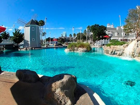 More general swim. Note the waterfall on the right.