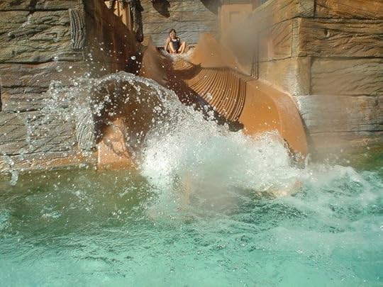 Coming down the junior slide.