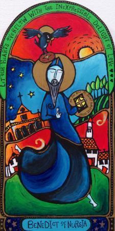 dancing st benedict icon