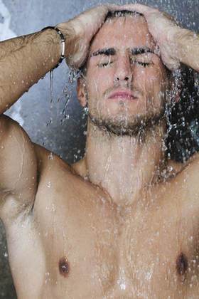 Man in shower